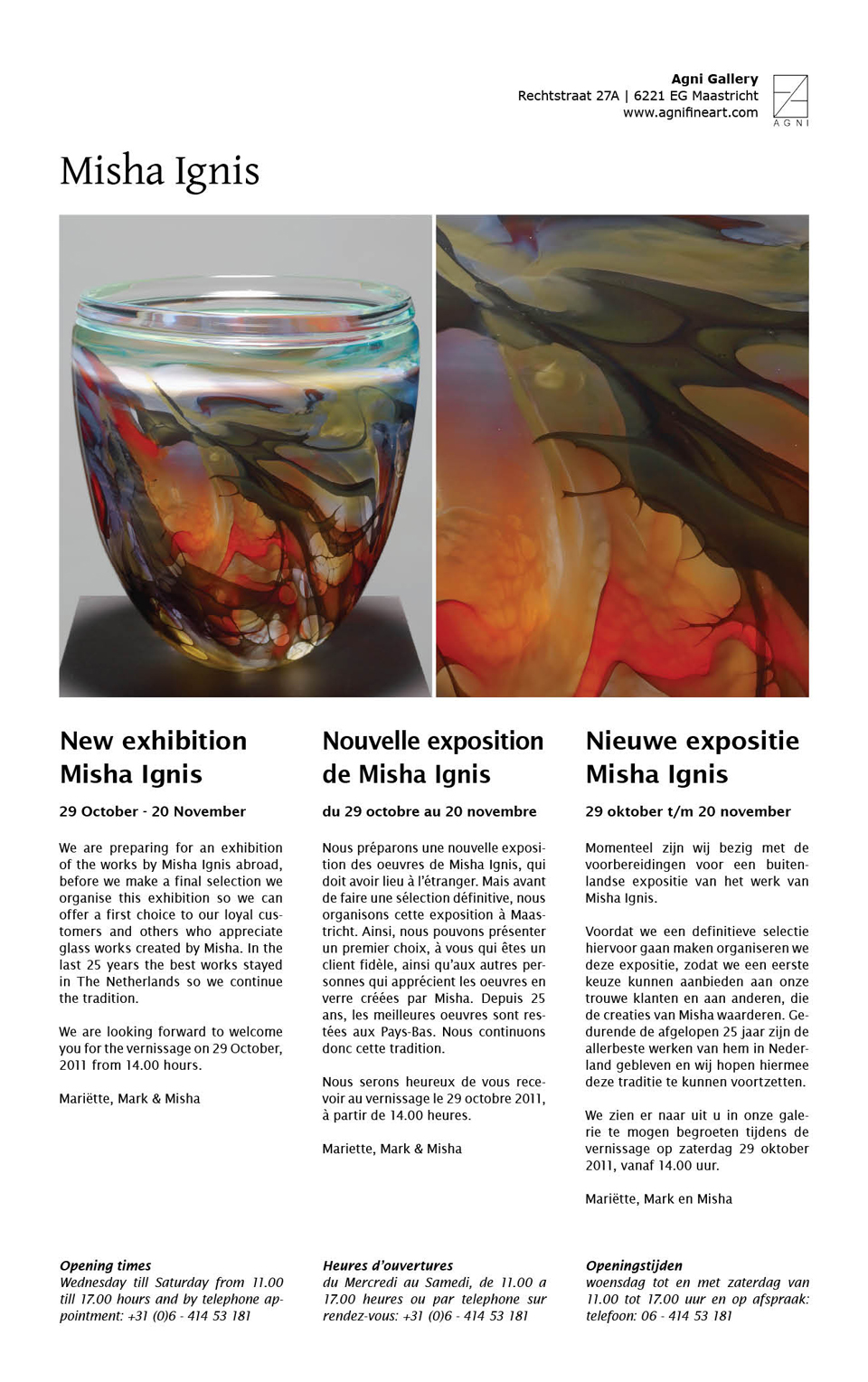 Nieuwe expositie Misha Ignis